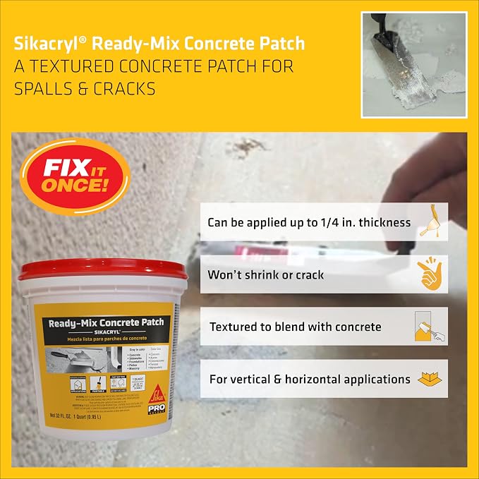 SIKA Sikacryl Ready-Mix Concrete Patch, 1 qt - Image 3