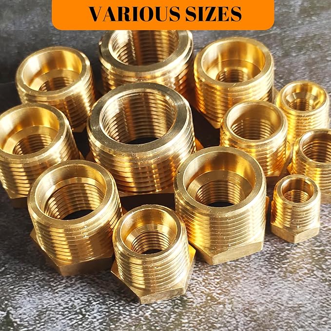 2pcs 3/4" NPT x 3/8" NPT Brass Bushing, 3/4 to 3/8 Adapter Fitting Reducing - Image 8