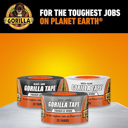 GORILLA Tough & Wide Heavy Duty Duct Tape, 2.88" x 25 yd, Indoor & Outdoor Use - Image 4