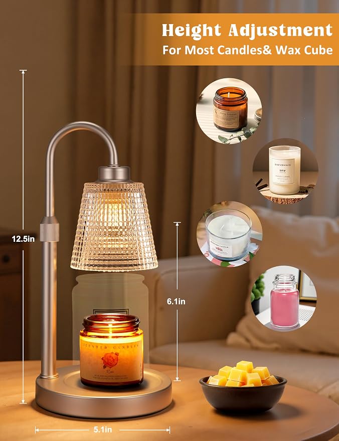 Innqoo Champagne Gold Candle Warmer Lamp - Image 3