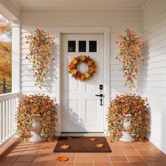 Artificial Fall Fake Flowers for Outdoor Decor, Look Real Autumn Silk Flower - Image 3