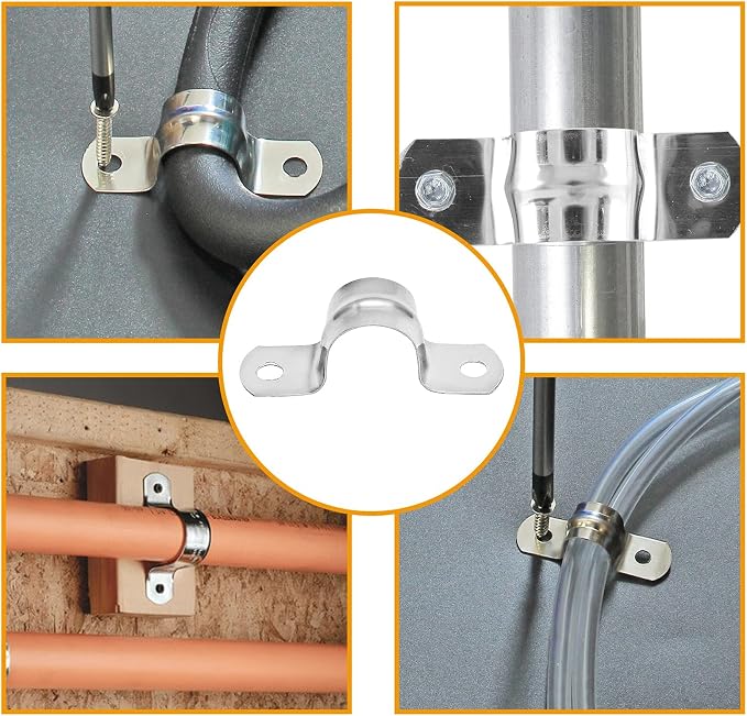 Piutouyar 50 Pack 12mm Two Hole Strap U Bracket, 1/2 Inch | 304 Stainless Steel - Image 6