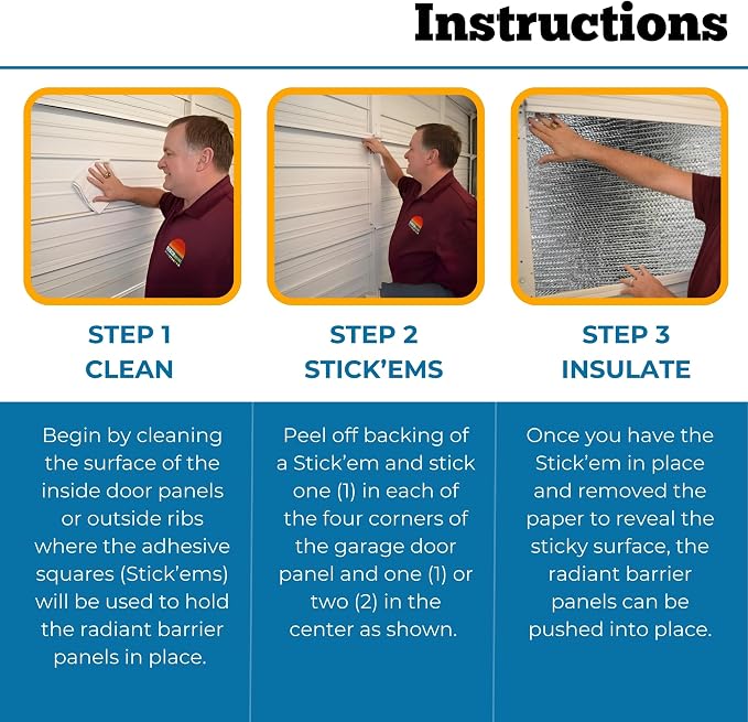 Garage Door Insulation Kit, Reflective, 8x8 Single Door - Image 7