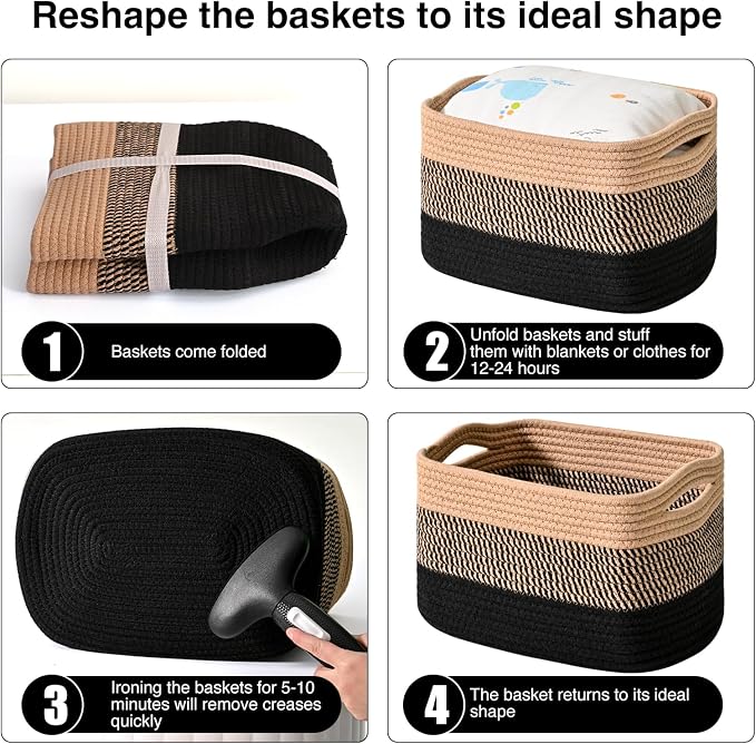 ICERZCZ Storage Baskets for Organizing Shelves, Decorative Baskets for Storage - Image 7