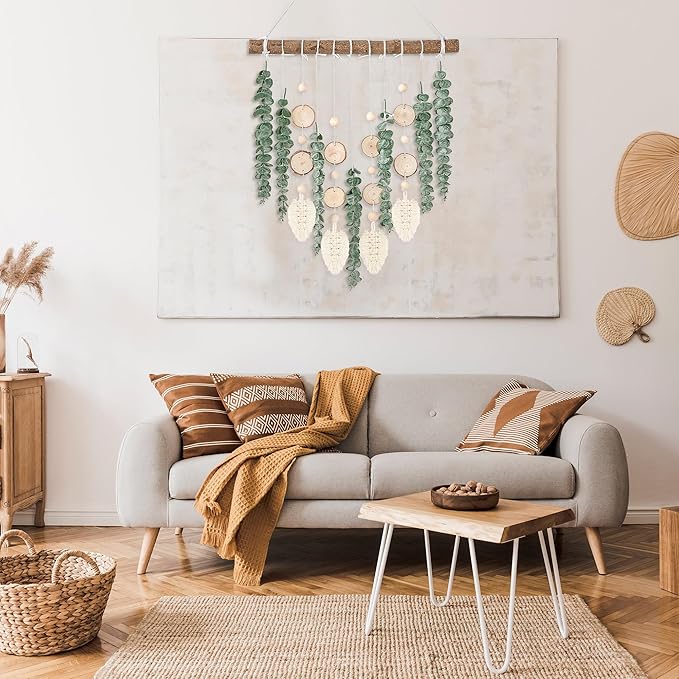 Sggvecsy 21’’ Eucalyptus Wall Hanging Decor Artificial Eucalyptus Plant Fake - Image 4