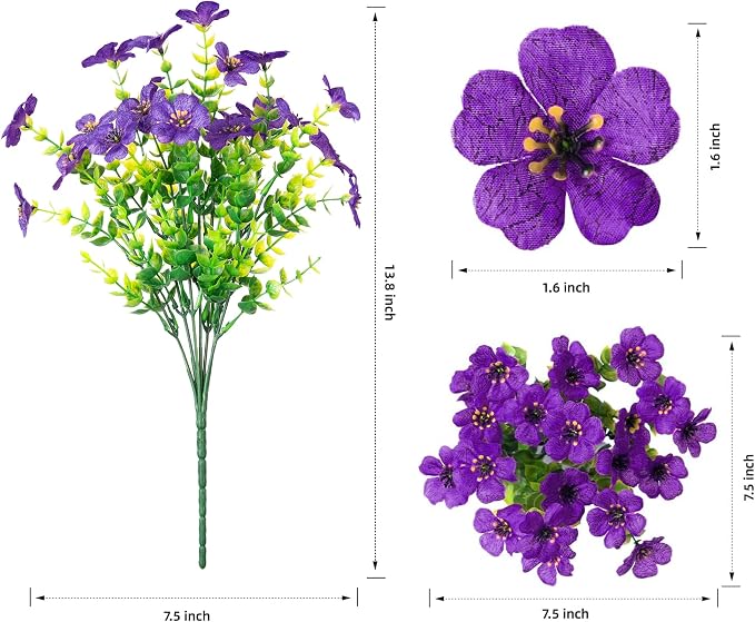 Artificial Fake Plants Flowers 12 Bundles - Image 3