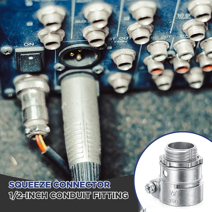 Yaocom 10 Pack 1/2-inch Squeeze Connectors Fittings FMC Flexible Metal Conduit - Image 5