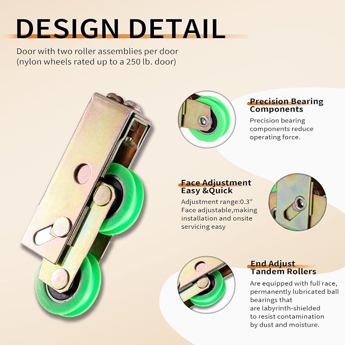 House Guard End Adjust Tandem Sliding Door Roller - Image 3
