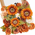 Serwalin Sunflower Artificial Flowers Burnt Orange Fall Flowers by Serwalin