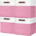 13x13 Cube Storage Bins, Collapsible Fabric Storage Box, 4 Pack Closet Baskets by Bagnizer