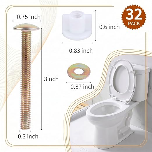 A.I.FORCE Toilet Seat Screws, Toilet Seat Bolts, Hinge Bolts & Nuts - Image 2