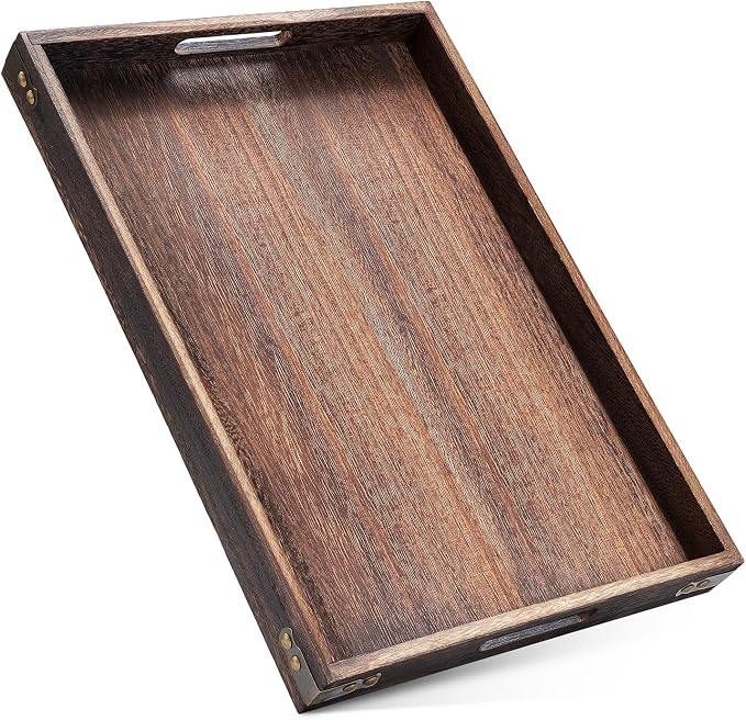 Wood Serving Tray - 17In Large Serving Tray by Hanber