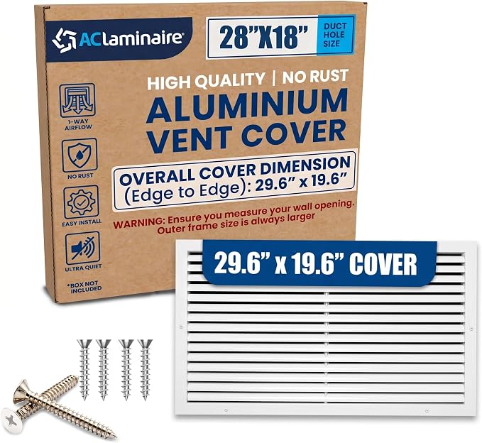 28x18 Aluminum Wall Ceiling Air Return Vent Cover HVAC Rustproof Grille by ACLAMINAIRE