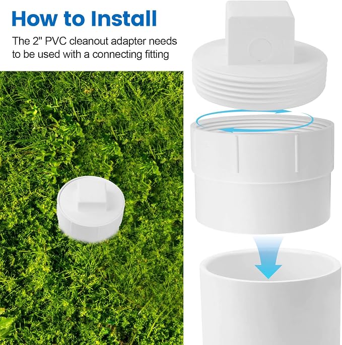 2" PVC Sewer Cleanout Adapter - Image 4
