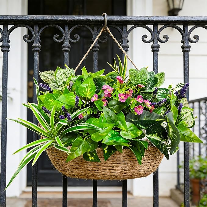 24 Pcs Artificial Plants for Outdoors Faux Greenery Leaves UV Resistant - Image 5