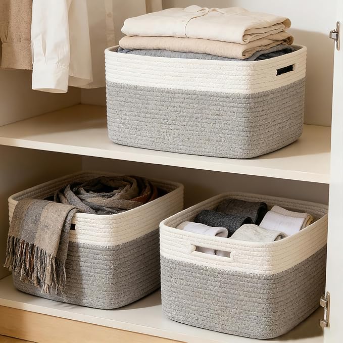 3 Pack Woven Baskets, Storage Baskets - Image 6