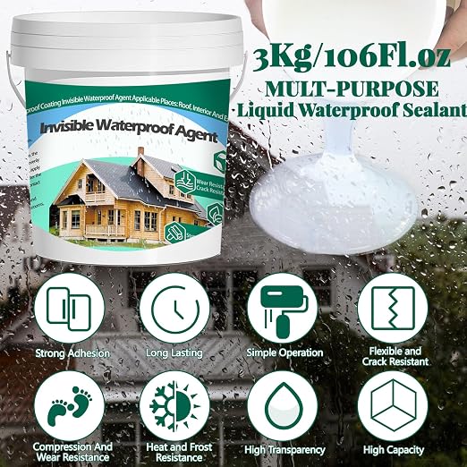 3Kg/106Fl.oz Invisible Waterproof Agent Indoor&Outdoor Waterproof Coating Set - Image 2