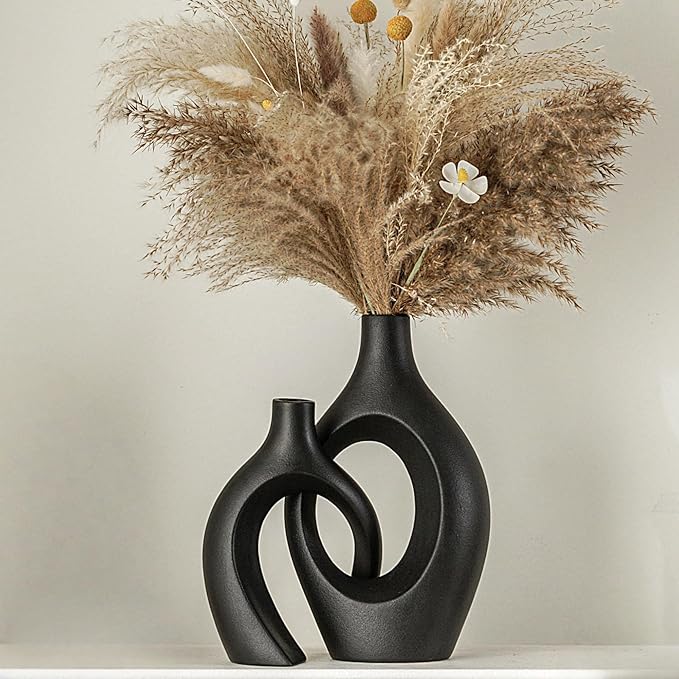 Lvases Snuggle Hollow Ceramic Vase Set of 2 by modernhomedecoration
