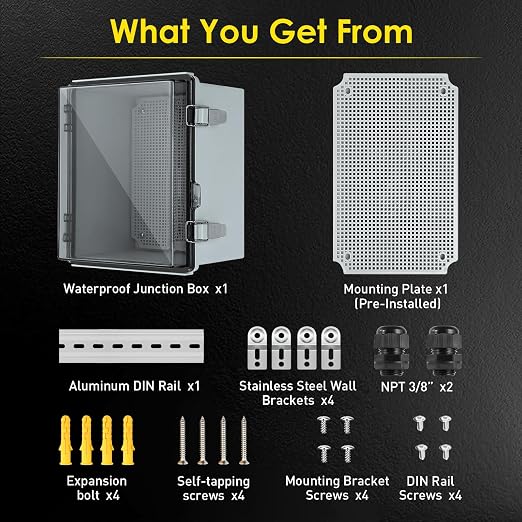 IP67 ABS Outdoor Electrical Box Waterproof 16.1''×12.2''×7.1'' | Weatherproof - Image 5