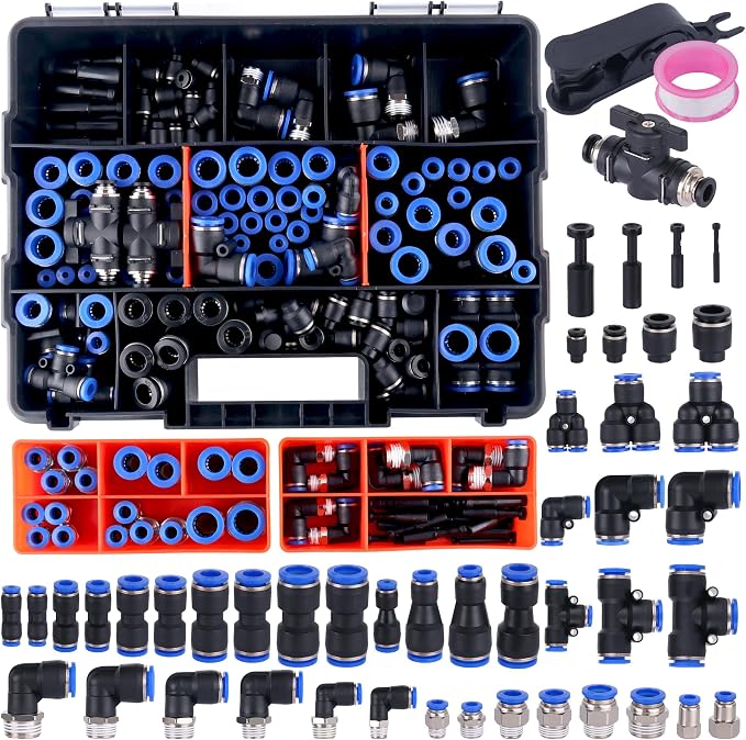 200PCS Pneumatic Air Hose Push to Connect Quick Release Fittings | 1/8" 1/4" by Ailbiuko