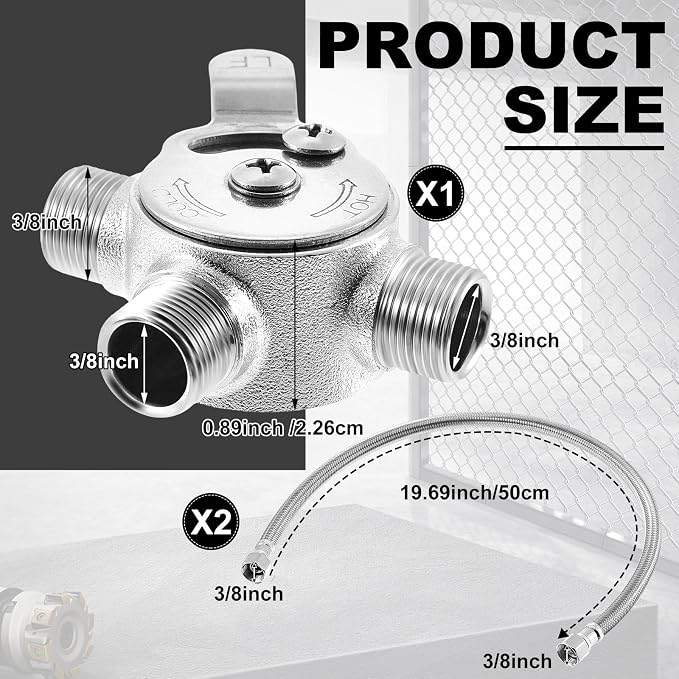 Yaocom 1 Pcs 3/8" Manual Mixing Valve Hot Cold Water Temperature Mixer - Image 2