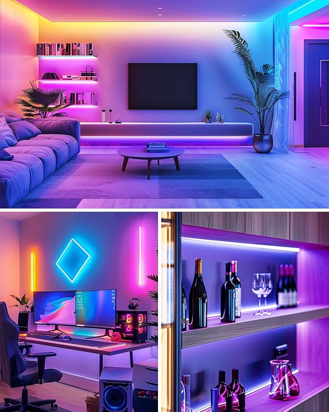 HitLights LED Strip Lights Kit, RGB Color Changing Tape Light Pre-Cut 3FT | UL - Image 9