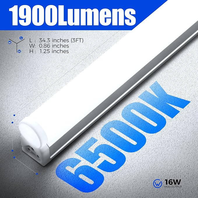 Barrina (Pack of 6 LED T5 Shop Light 3FT, 6500K Super Bright White, 16W | 1900lm - Image 7