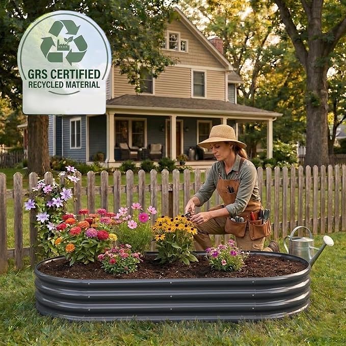 Rakukiri Raised Garden Bed GRS Certified Galvanized Planter Box Outdoor - Image 7