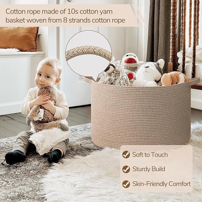 INDRESSME XXXLarge Woven Wicker Blanket Basket Living Room, 90L | 21.7" x 13.8" - Image 3