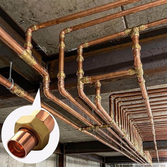 2 Pack 3/4" C x C LF Brass Pipe Copper Union Sweat to Male | - Image 2