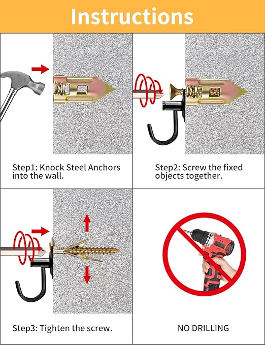 440PCS 3 Sizes Self Drilling Drywall Anchors - Image 3