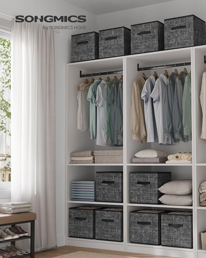 SONGMICS Storage Cubes, 13-Inch Foldable Closet Organizers | Non-Woven Fabric - Image 2