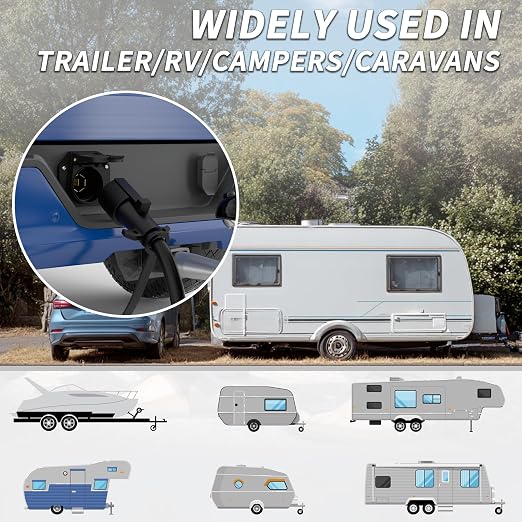 PlugSaf 4FT 7 Way Trailer Plug Heavy Duty 7 Pin Trailer Wiring Harness Cord | 7 - Image 8