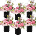 Hot Pink & Rose Gold Artificial Flowers Table Centerpieces | Set of 6 Pre-made by DIYDOFUN