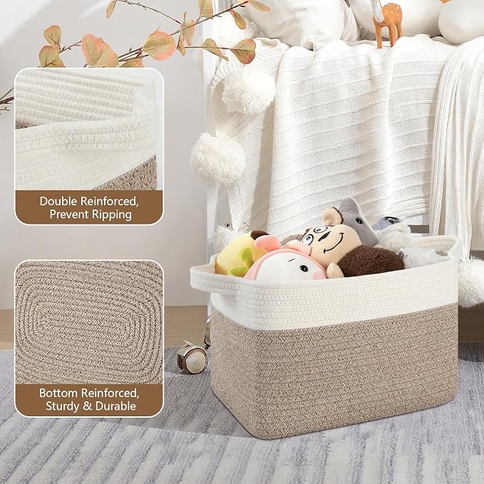 OIASKET Storage Basket for Organizing, Woven Baskets for Storage, Rectangle - Image 3