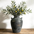 Ceramic Vase with Handles, 9.2 Inch Black Vase by Unknown