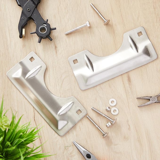 Landhoow 8 Pcs Door Latch Guard Stainless, Reinforcement Ribs Style, Door - Image 7