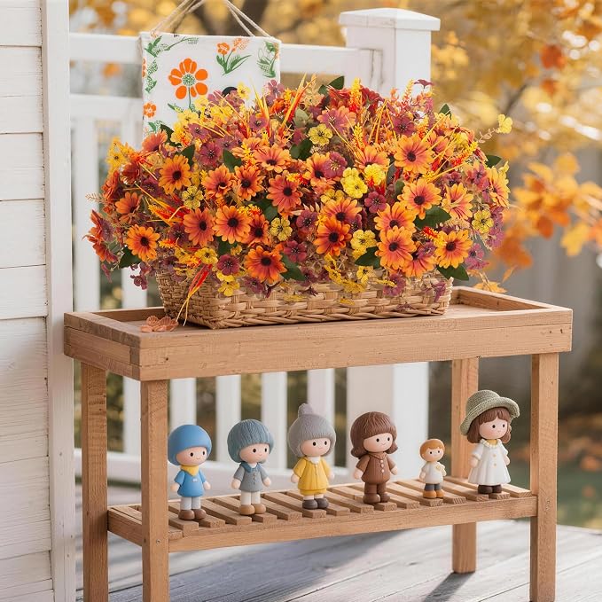 INQCMY Artificial Fall Flowers for Outdoor Porch Decoration - Image 5