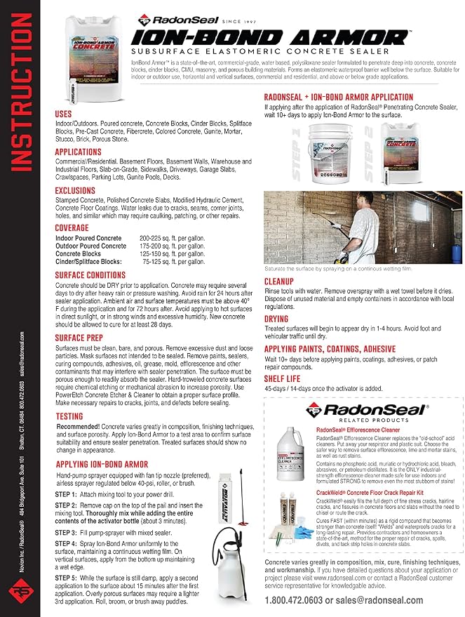 Ion-Bond Armor Penetrating Industrial Concrete Sealer – Basement Walls & Floor - Image 5