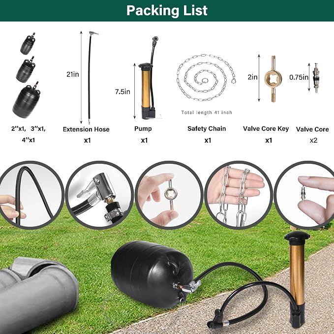 Upgraded 3PK Inflatable Pipe Plug Balloon Kit - Image 3