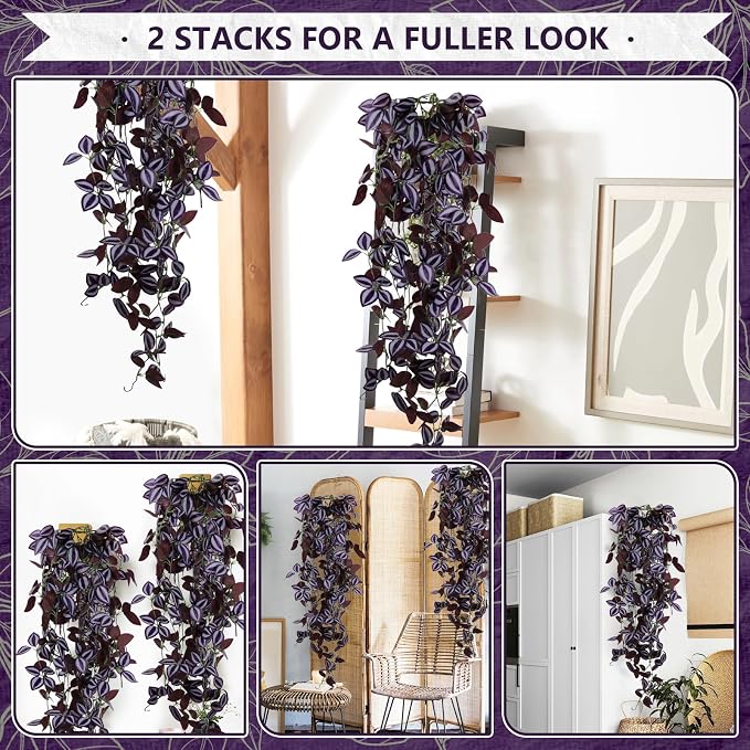 2-Pack Fake Hanging Plants, Faux Hanging Plant Artificial Greenery - Image 5