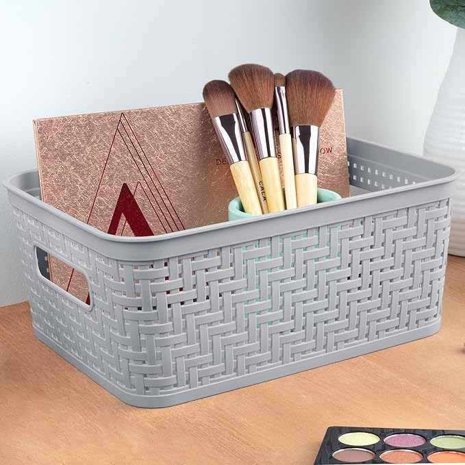 Sterilite 8 Pack Plastic Storage Bin Organization Containers, Small Baskets - Image 4