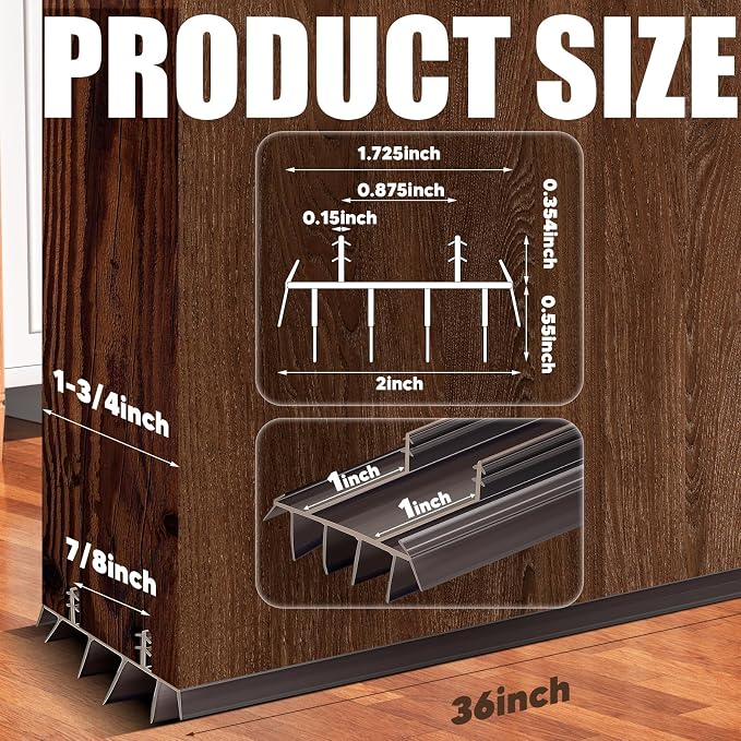 3PCS 36Inch Door Bottom Kerf Weather Stripping | - Image 2