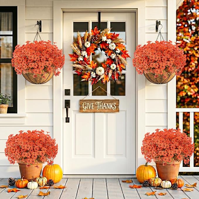 13 Bundles Artificial Fall Flowers Fake Mums - Image 6