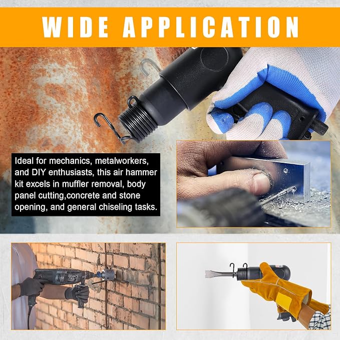 150mm Air Hammer Kit with 4 Chisels & Quick Change Retainer | 4500 BPM - Image 6