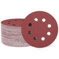 HARFINGTON 100 Pcs 5 Inch Sanding Discs 1200 Grit Red Aluminum Oxide 8 Hole | by HARFINGTON