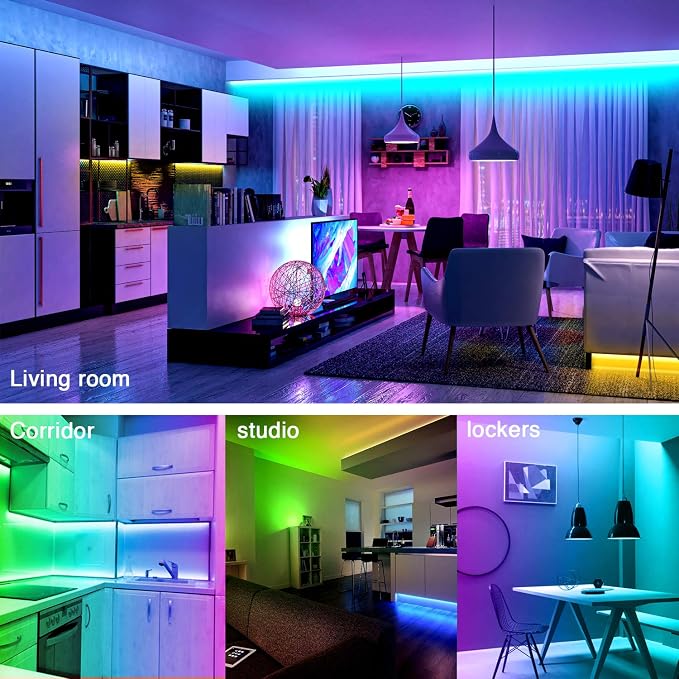 dalattin 32.8ft Led Strip Lights, RGB Led Lights - Image 2