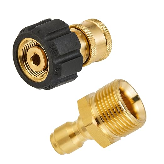 Pressure Washer Adapter Set, M22 to 1/4" Quick Connect | Gun to Wand, 5000 PSI by RIDGEWASHER