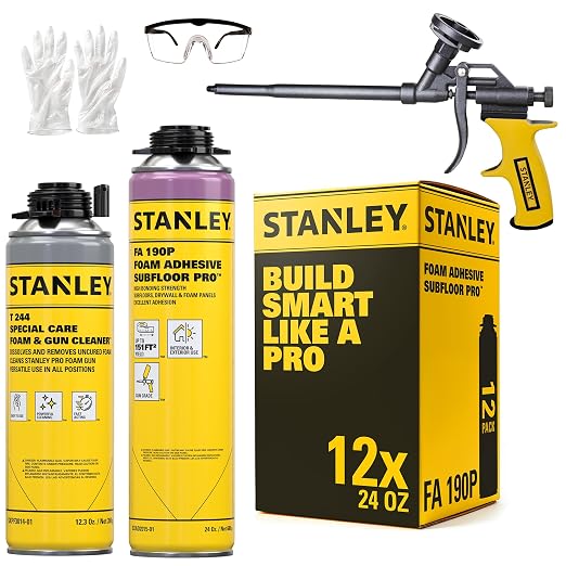 Stanley FA190P Subfloor Adhesive Kit – Polyurethane Expanding Foam Construction by STANLEY