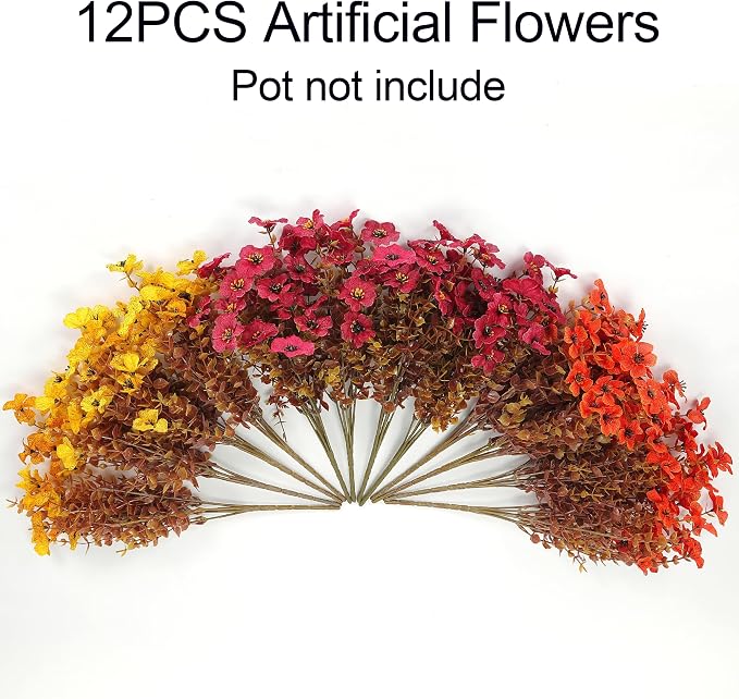 Artificial Faux Mums Fall Flowers Plants - Image 6
